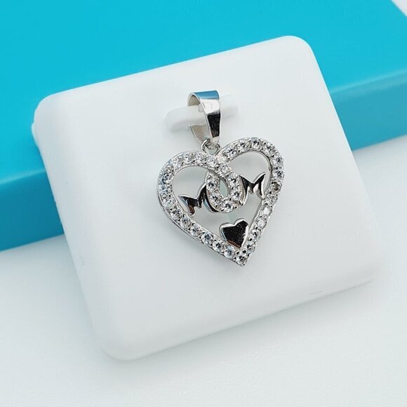 "925 Sterling Silver CZ Beautiful Mom Pendant for Women, 1USPAR4087 - Picture 10 of 11